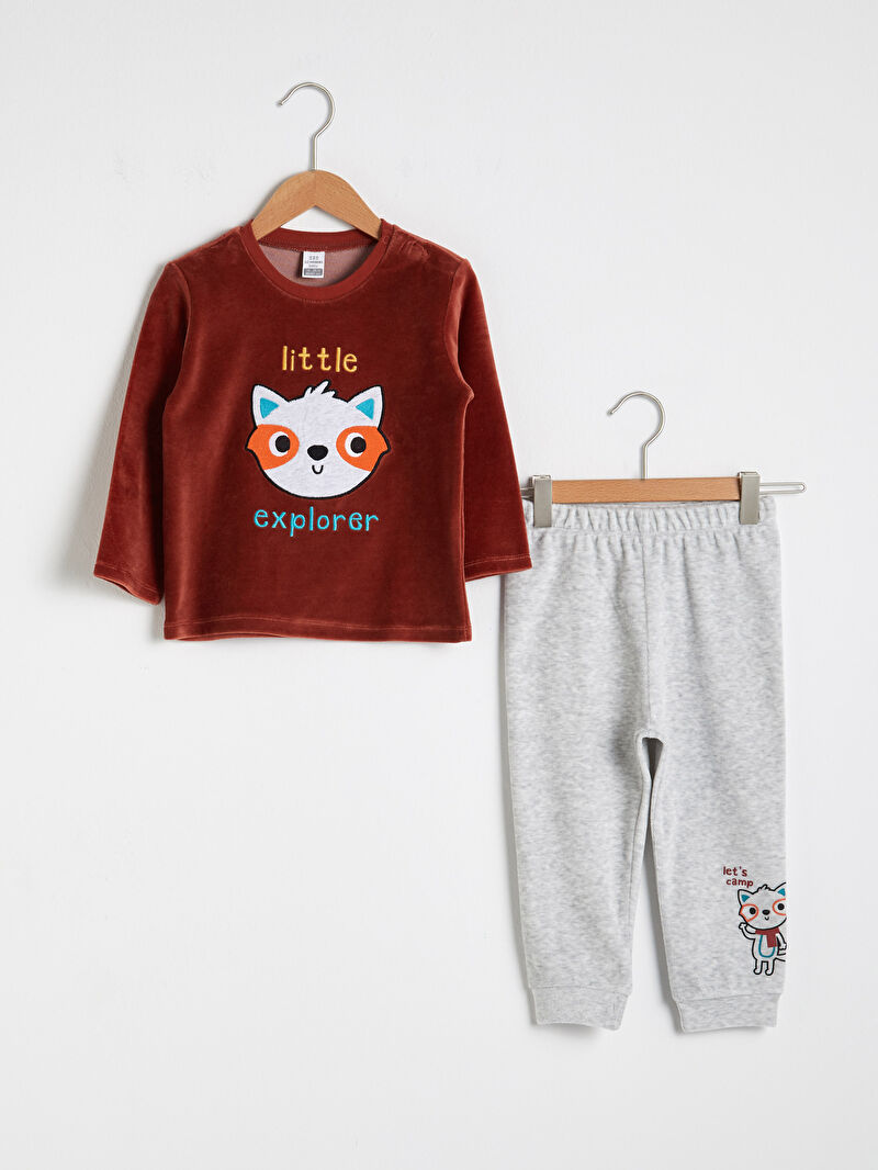 Turuncu Erkek Bebek Baskılı Pijama Takım LC Waikiki Turuncu Erkek Bebek Baskılı Pijama Takım LC Waikiki