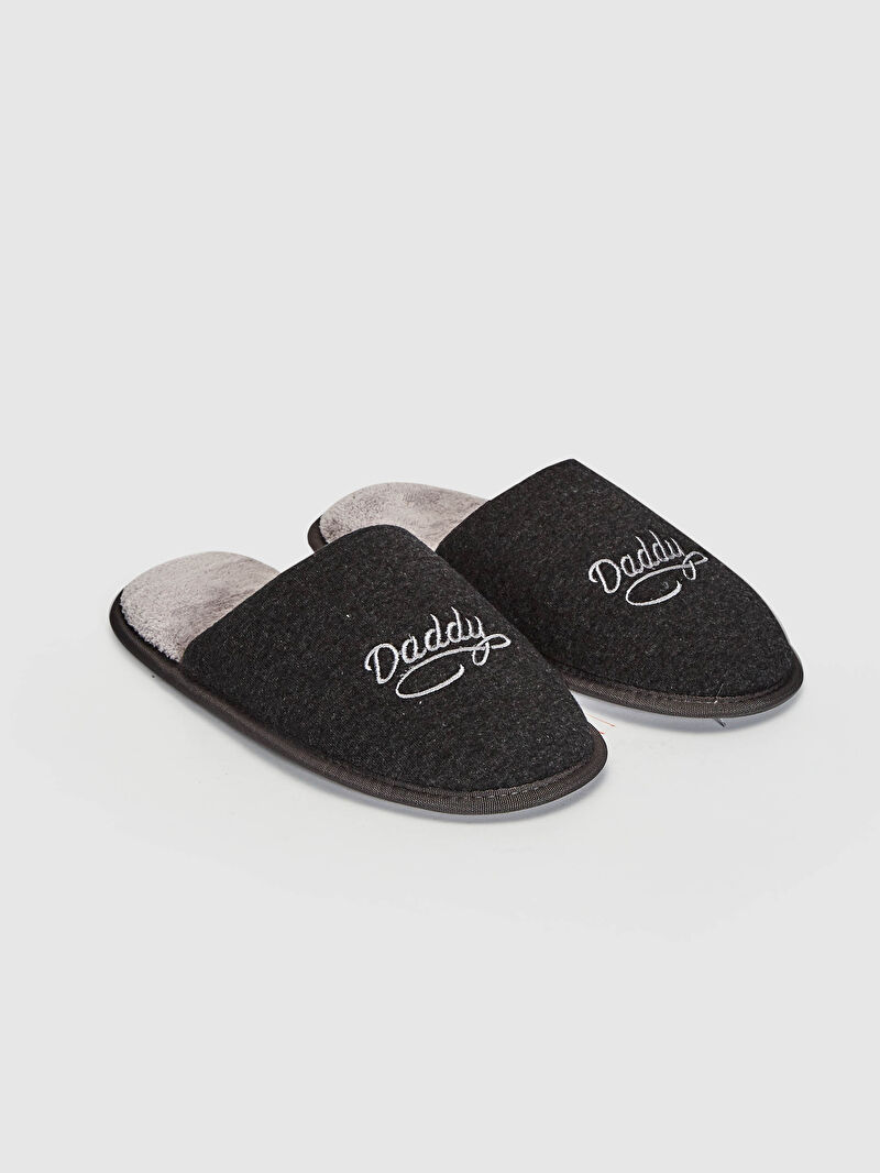 Gri Erkek Nakışlı Ev Terliği LC Waikiki