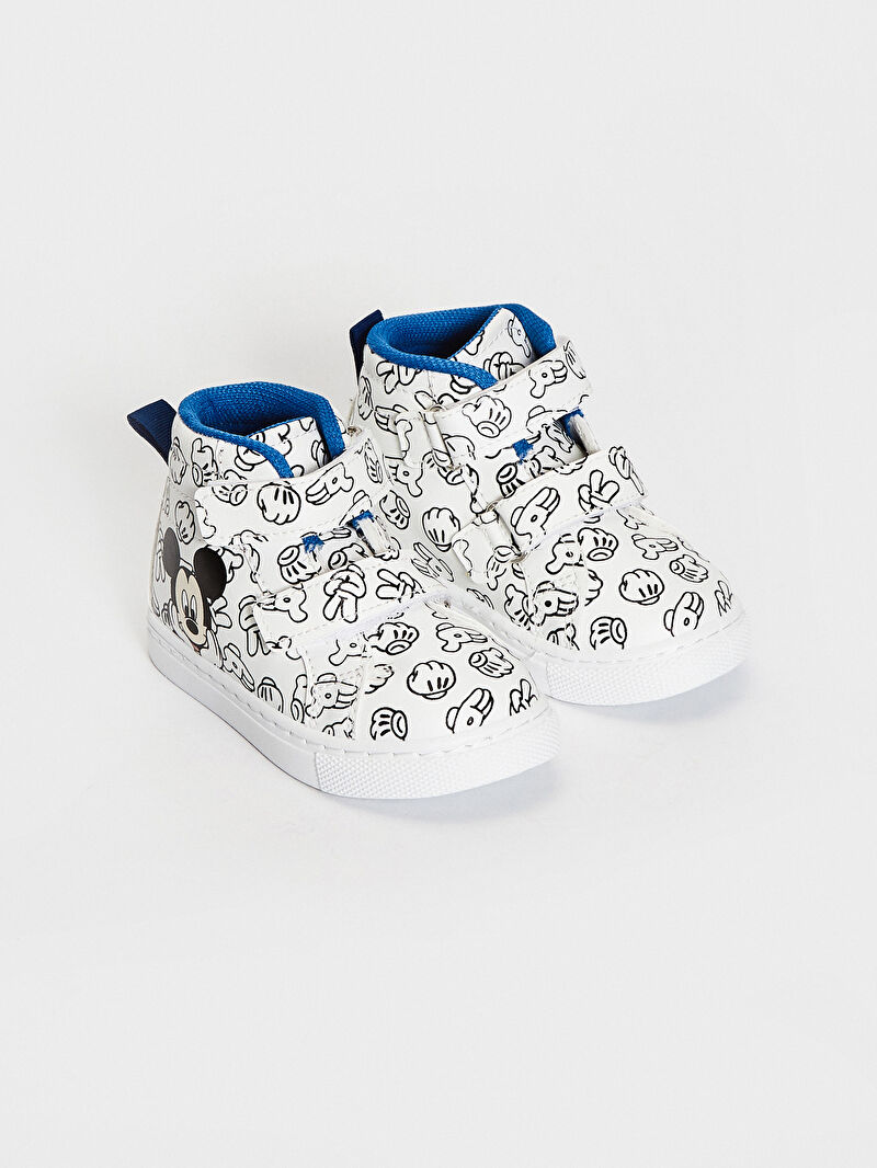 beyaz erkek bebek mickey mouse lisansli gunluk bilekli ayakkabi lc waikiki