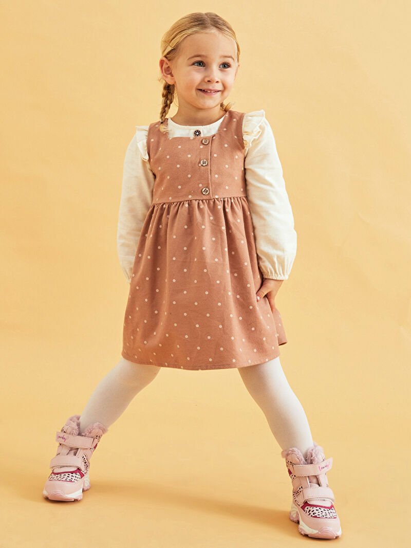 patterned pinafore dress