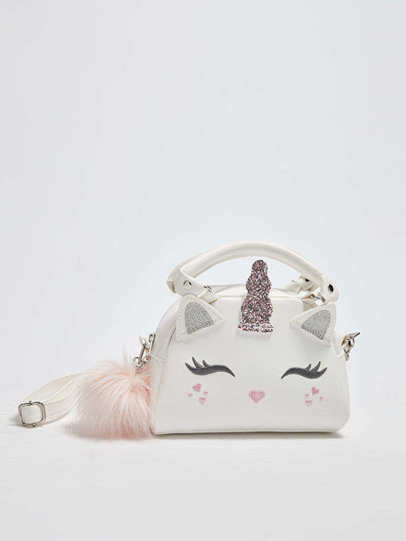 beyaz kiz cocuk 3d detayli omuz cantasi lc waikiki