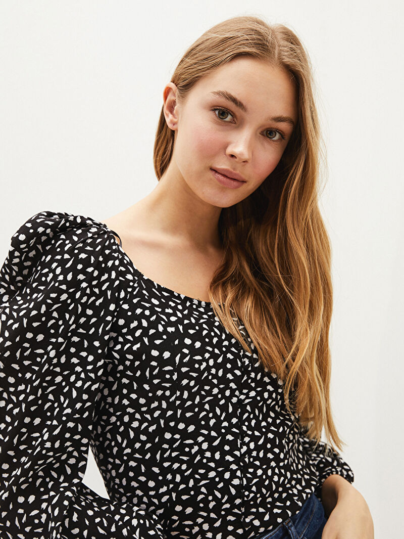 Bluza Iz Viskozy S Rukavami Buf S1ar68z8 Lqj Lc Waikiki