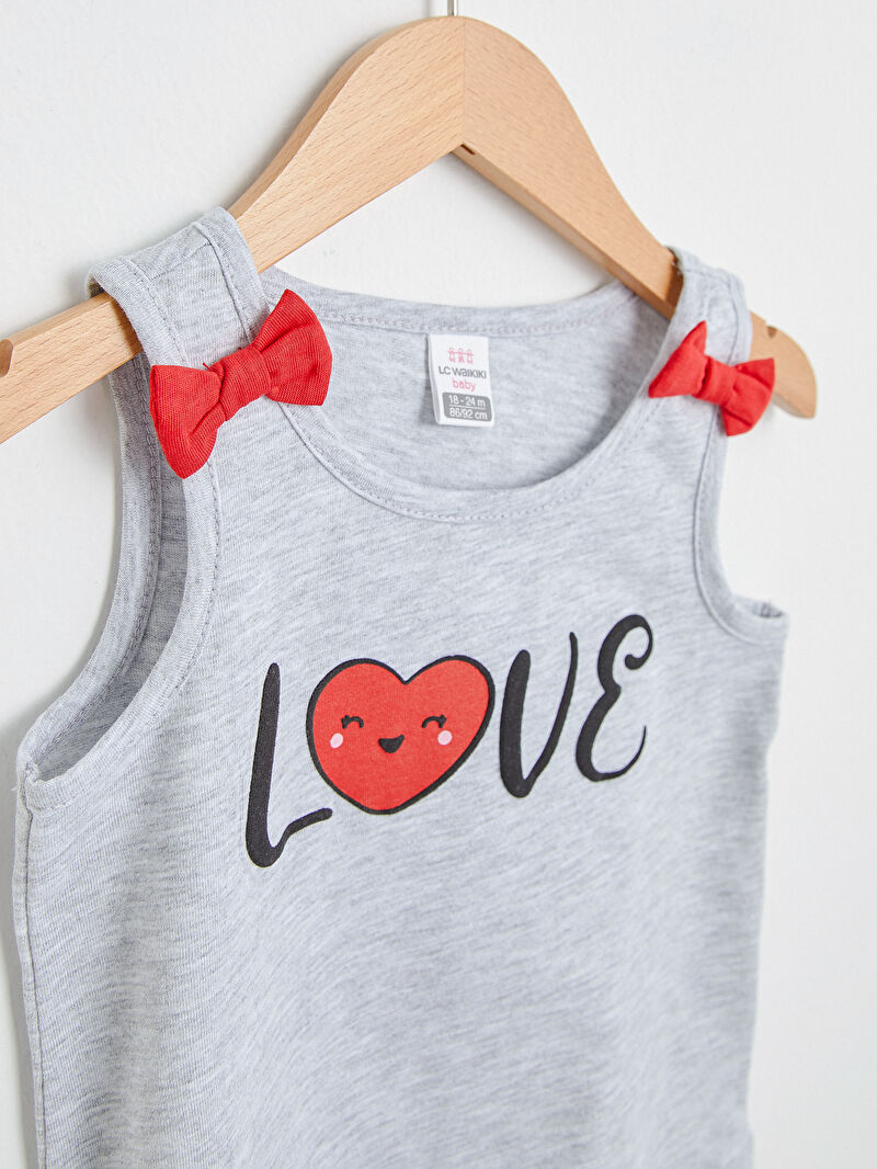 Ekru Kız Bebek Baskılı Atlet 2�li LC Waikiki