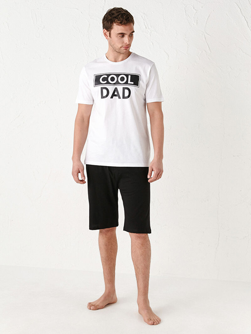 Beyaz Standart Kalip Sortlu Erkek Pijama Takimi Lc Waikiki