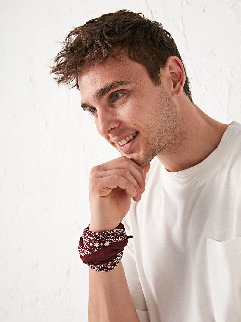 bordo desenli erkek bandana lc waikiki
