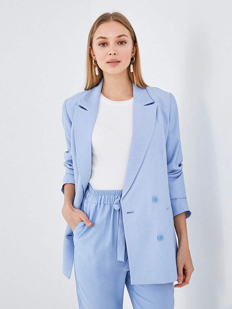 mavi lcw vision dugme detayli dokuma blazer ceket lc waikiki