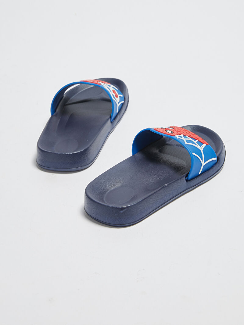 Lacivert Spiderman Lisanslı Tek Bantlı Erkek Çocuk Terlik