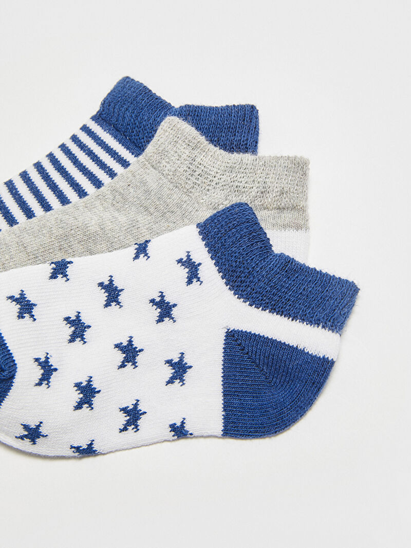 Lacivert Erkek Bebek Patik Çorap 3�lü LC Waikiki