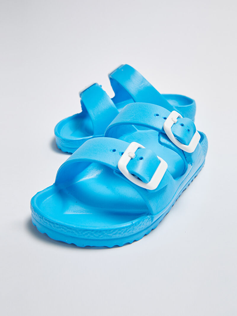 Turkuaz Çift Tokalı Erkek Çocuk Terlik LC Waikiki