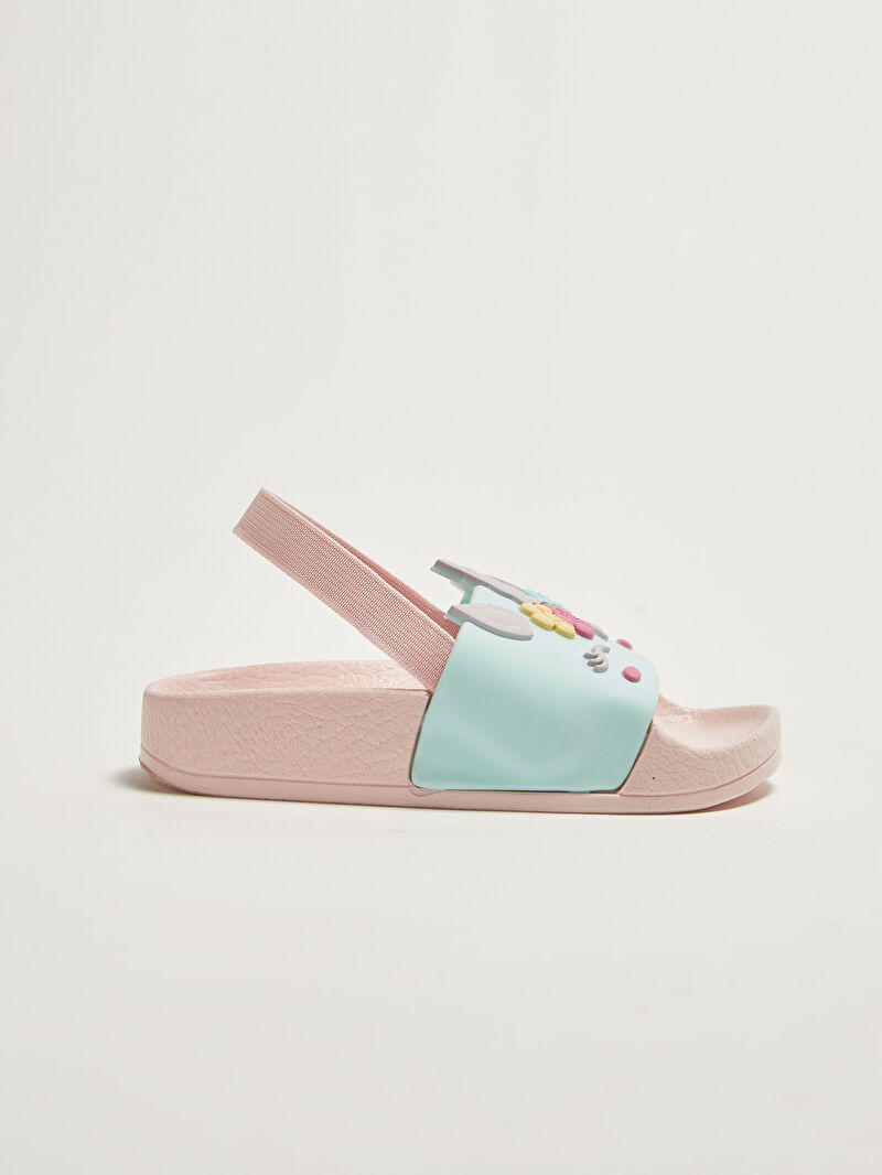 Pembe Tek Bantlı Aplikeli Kız Bebek Plaj Terliği LC Waikiki