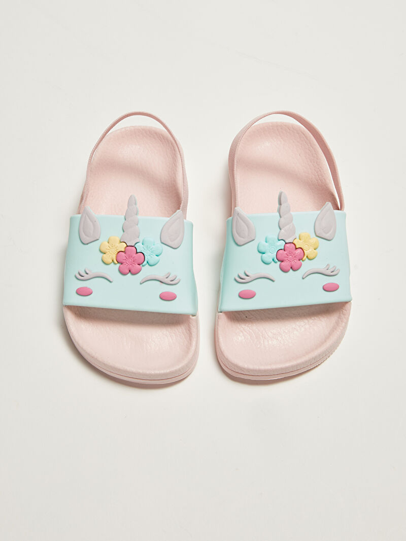 Pembe Tek Bantlı Aplikeli Kız Bebek Plaj Terliği LC Waikiki