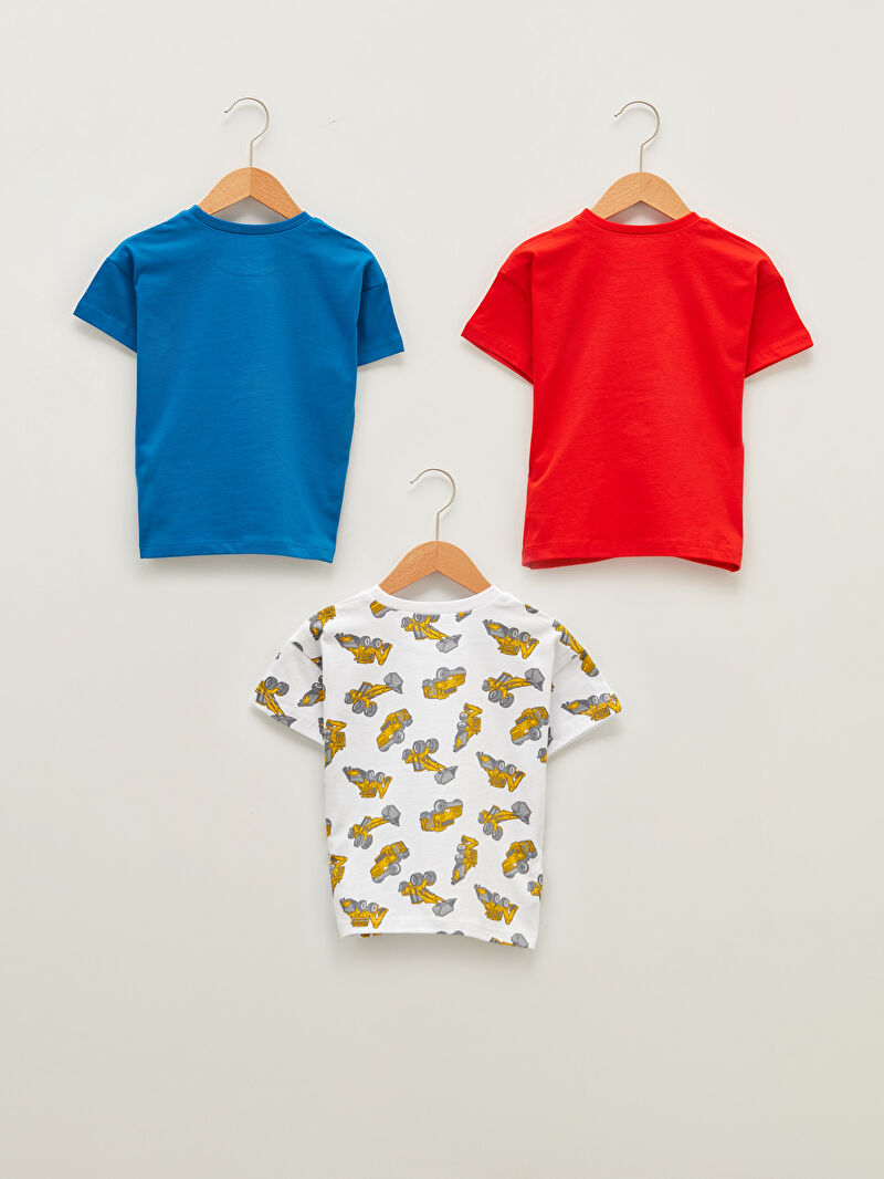 Kırmızı Bisiklet Yaka Kısa Kol Baskılı Erkek Bebek Tişört