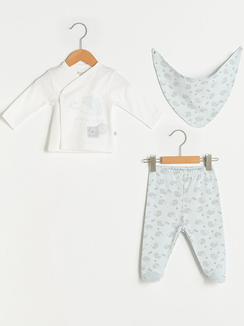 Ekru LCW GREEN Organik Pamuklu Erkek Bebek 3�lü