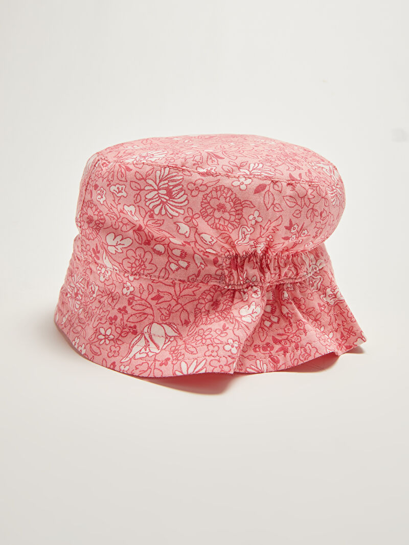 Pembe Desenli Kız Bebek Kova Şapka LC Waikiki Pembe Desenli Kız Bebek Kova Şapka LC Waikiki