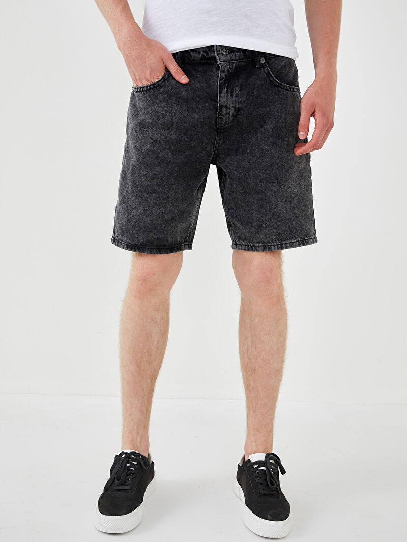 Siyah Xside Standart Kalip Erkek Jean Sort Lc Waikiki