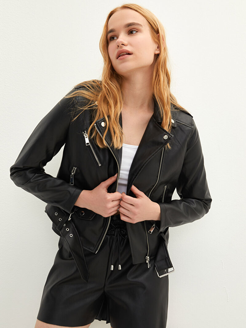 lcw casual leather jacket