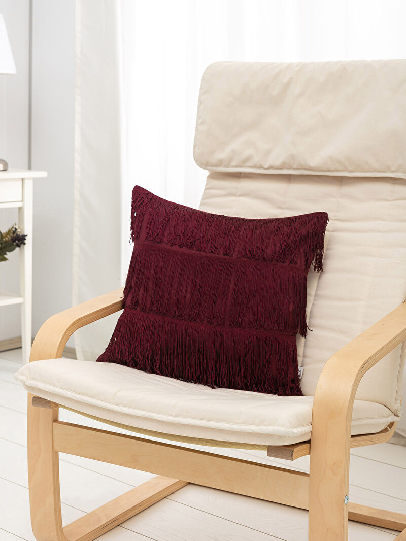 burgundy throw pillow