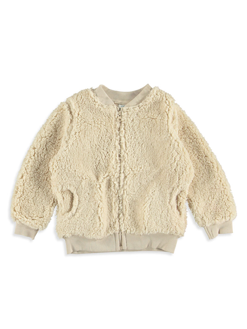 Ekru Erkek Bebek Pelüş Hırka LC Waikiki