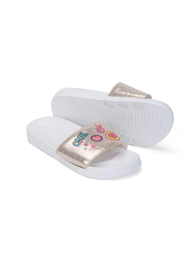 Sarı Metalik Görünümlü Baskılı Terlik LC Waikiki