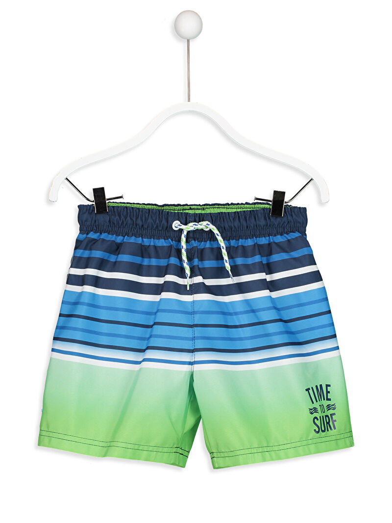 Yeşil Çizgili Deniz Şortu LC Waikiki