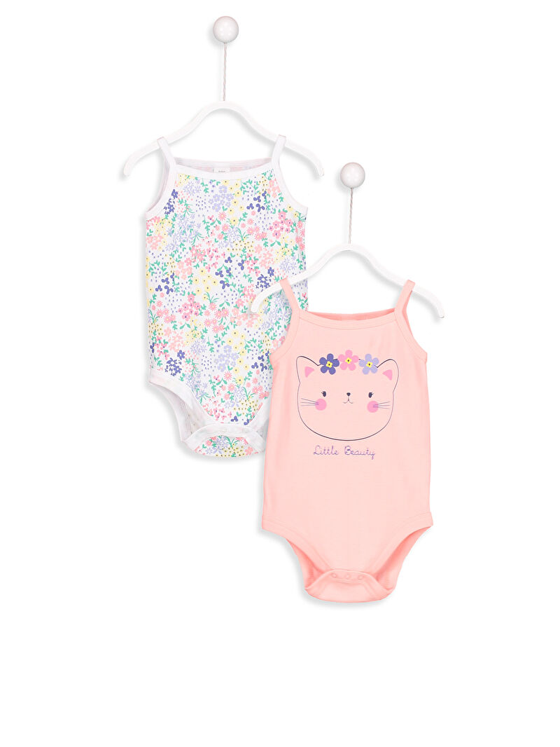 Pembe Askılı Kız Bebek Çıtçıtlı Body 2�li LC Waikiki