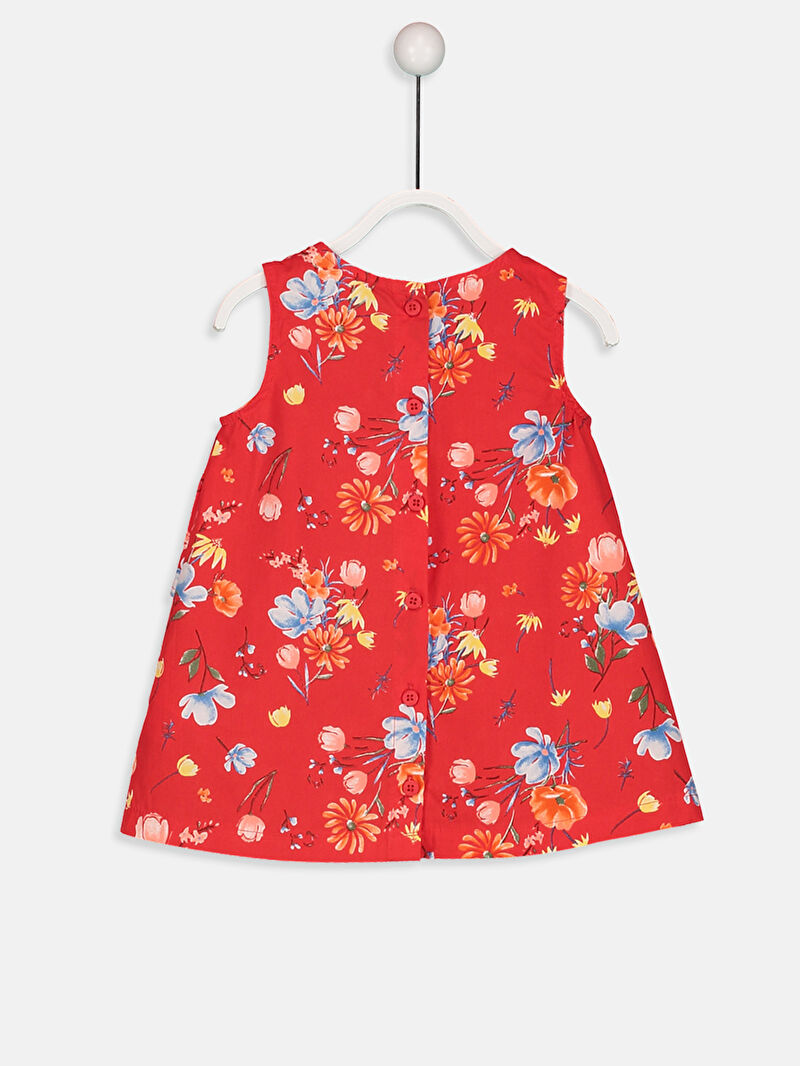 Kırmızı Kırmızı Kız Bebek Fırfırlı Poplin Elbise LC Waikiki