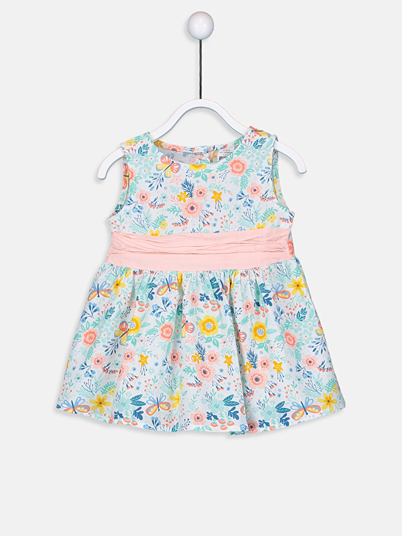 Beyaz Kız Bebek Desenli Elbise LC Waikiki