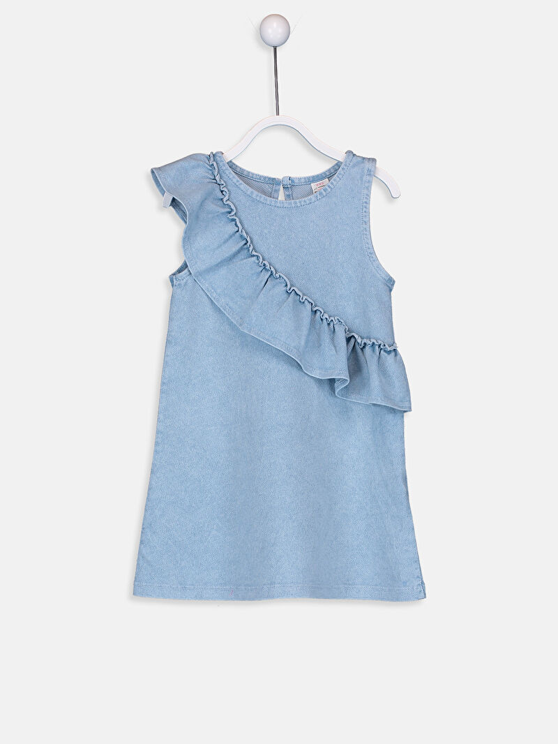 İndigo Kız Bebek Jean Görünümlü Elbise LC Waikiki