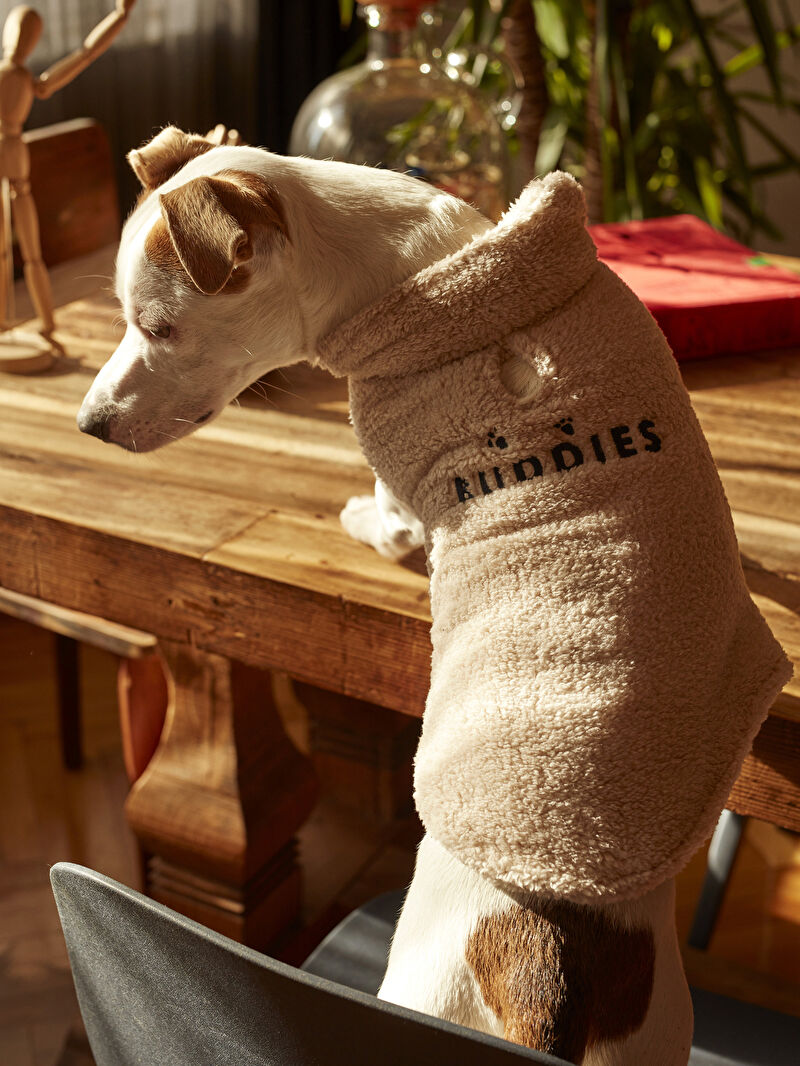 Ekru Peluş Köpek Kıyafeti LC Waikiki
