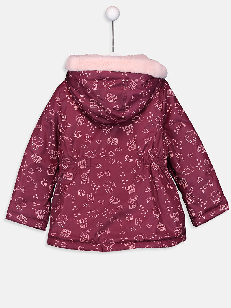 Bordo Kız Bebek Baskılı Mont LC Waikiki