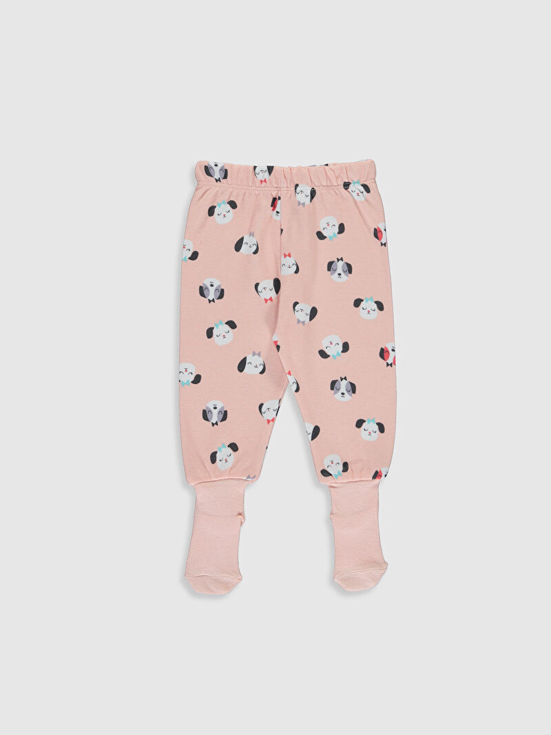 Pembe Beli Lastikli Kız Bebek Çoraplı Pijama Alt 2�li LC Waikiki