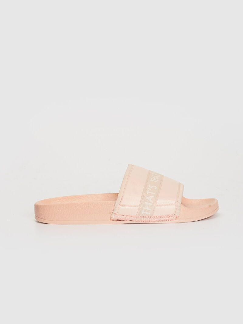 Turuncu Kadın Yazı Şeritli Terlik LC Waikiki