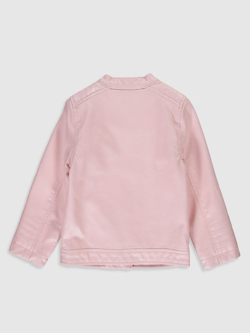 Pembe Kız Bebek Deri Görünümlü Ceket LC Waikiki