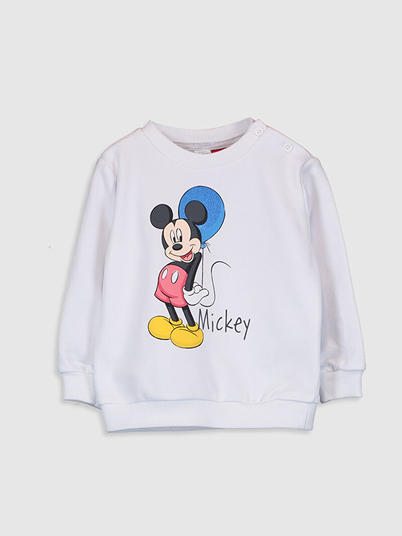 Beyaz Beyaz Erkek Bebek Mickey Mouse Sweatshirt Lc Waikiki