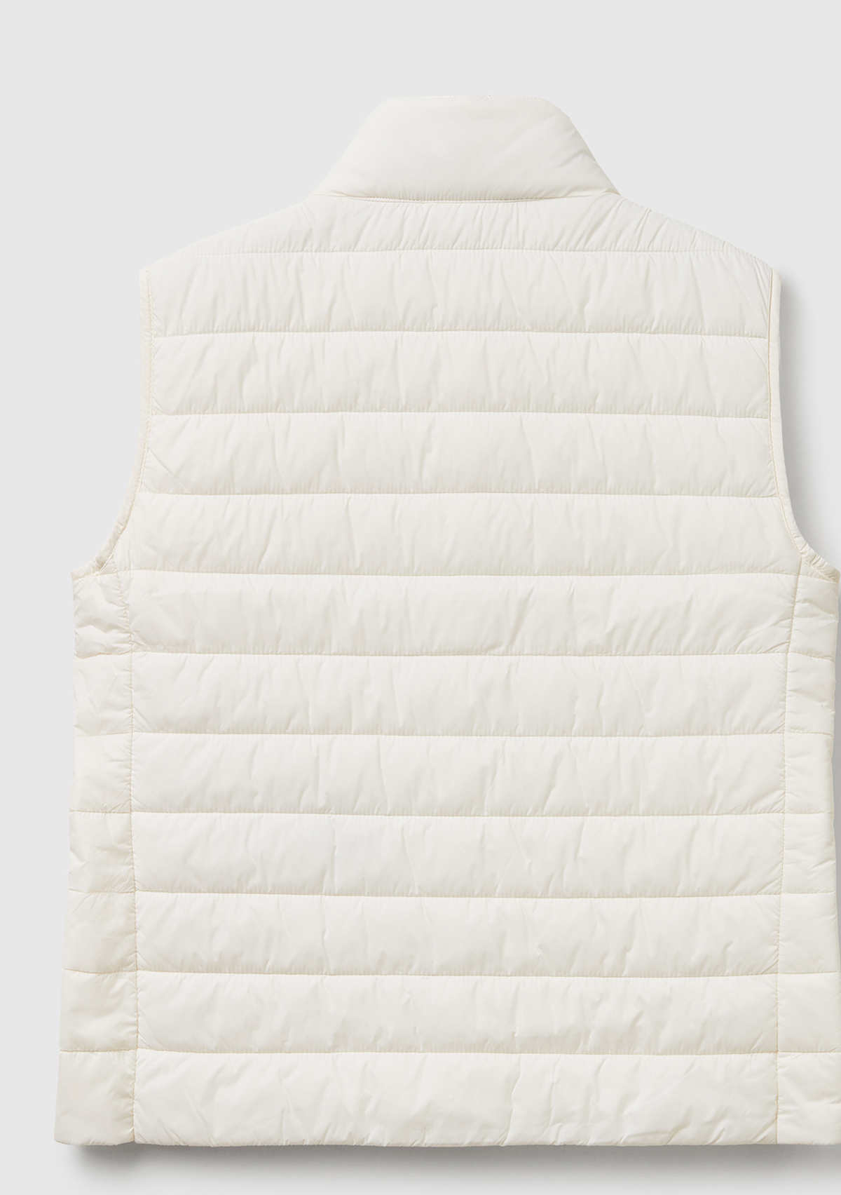 United Colors Of Benetton Kadın Krem Polyester Dolgulu Fermuarlı Slim Fit Pufa Yelek görsel 4