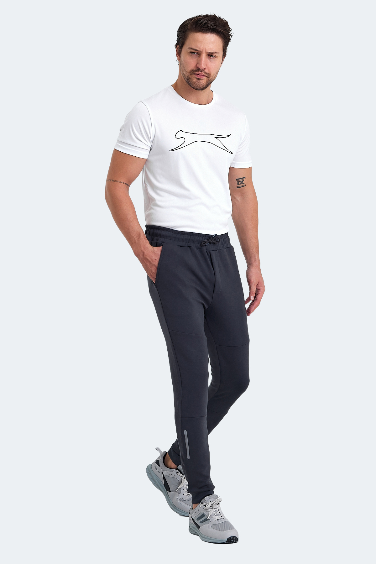 SLAZENGER KOX I Erkek Jogger Eşofman Altı Gri görsel 4