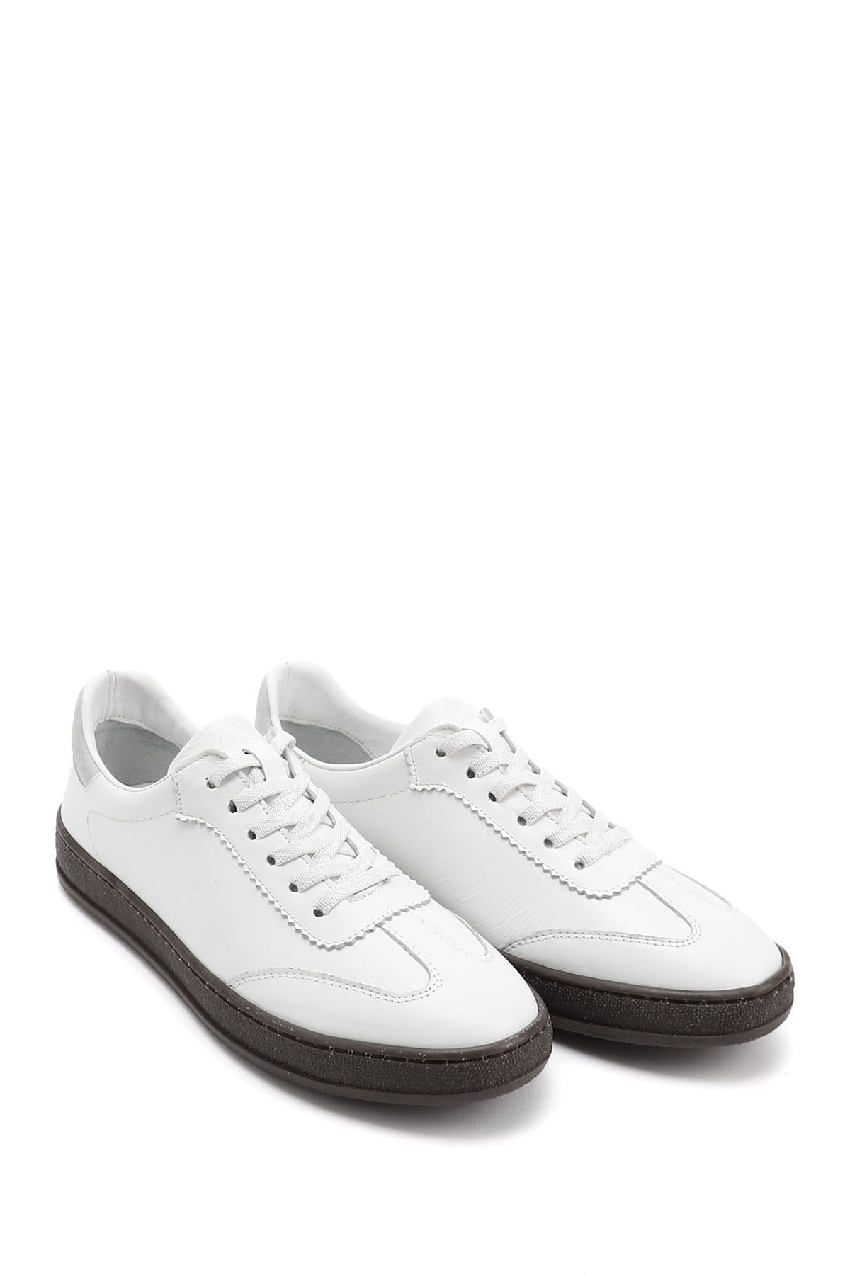 GÖNDERİ(R) Kadın BEYAZ-AÇIK GRİ Bağcıklı Hakiki Deri Sneaker görsel 2