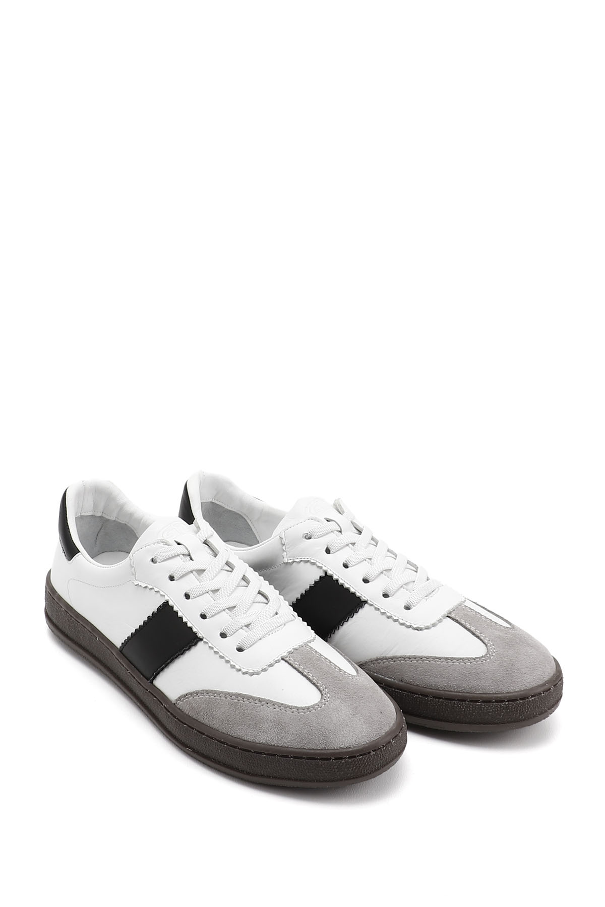 GÖNDERİ(R) Kadın BEYAZ-SİYAH Bağcıklı Hakiki Deri Sneaker görsel 2