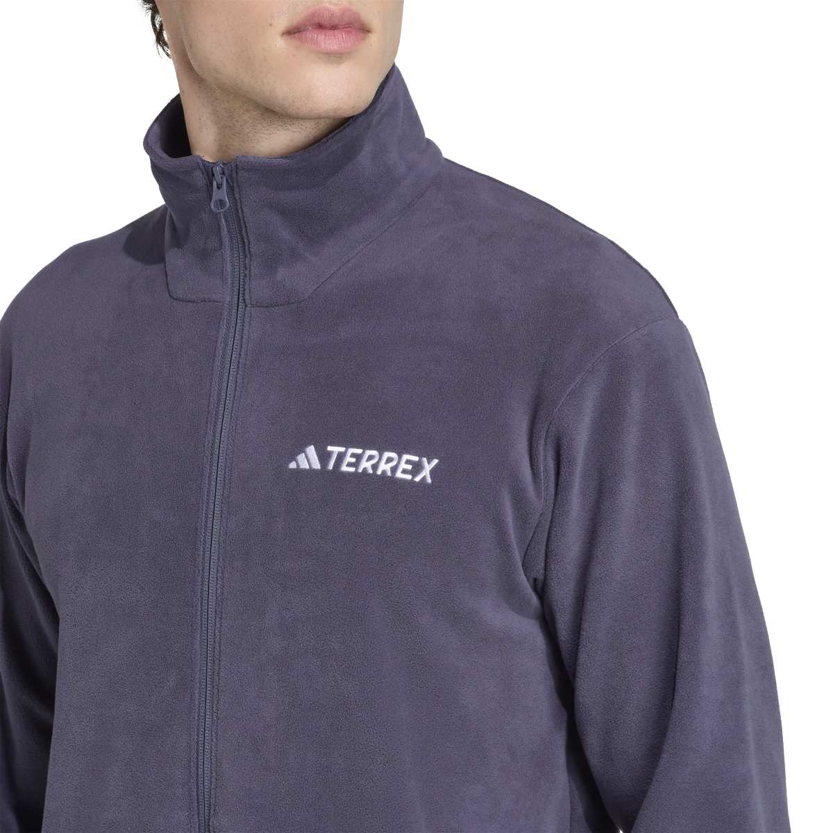 Adidas Multi Essentials Mor Dik Yaka Polar Erkek Fermuarlı Sweatshirt Hırka görsel 3