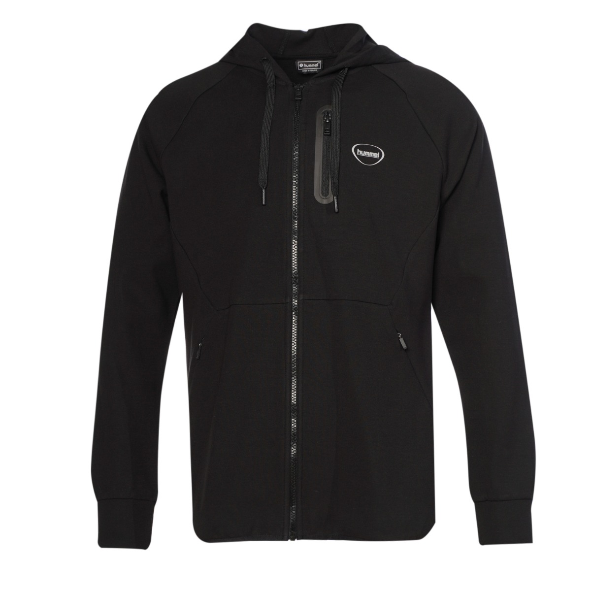 Hummel Nova Siyah Kapüşonlu Erkek Fermuarlı Sweatshirt Hırka görsel 2