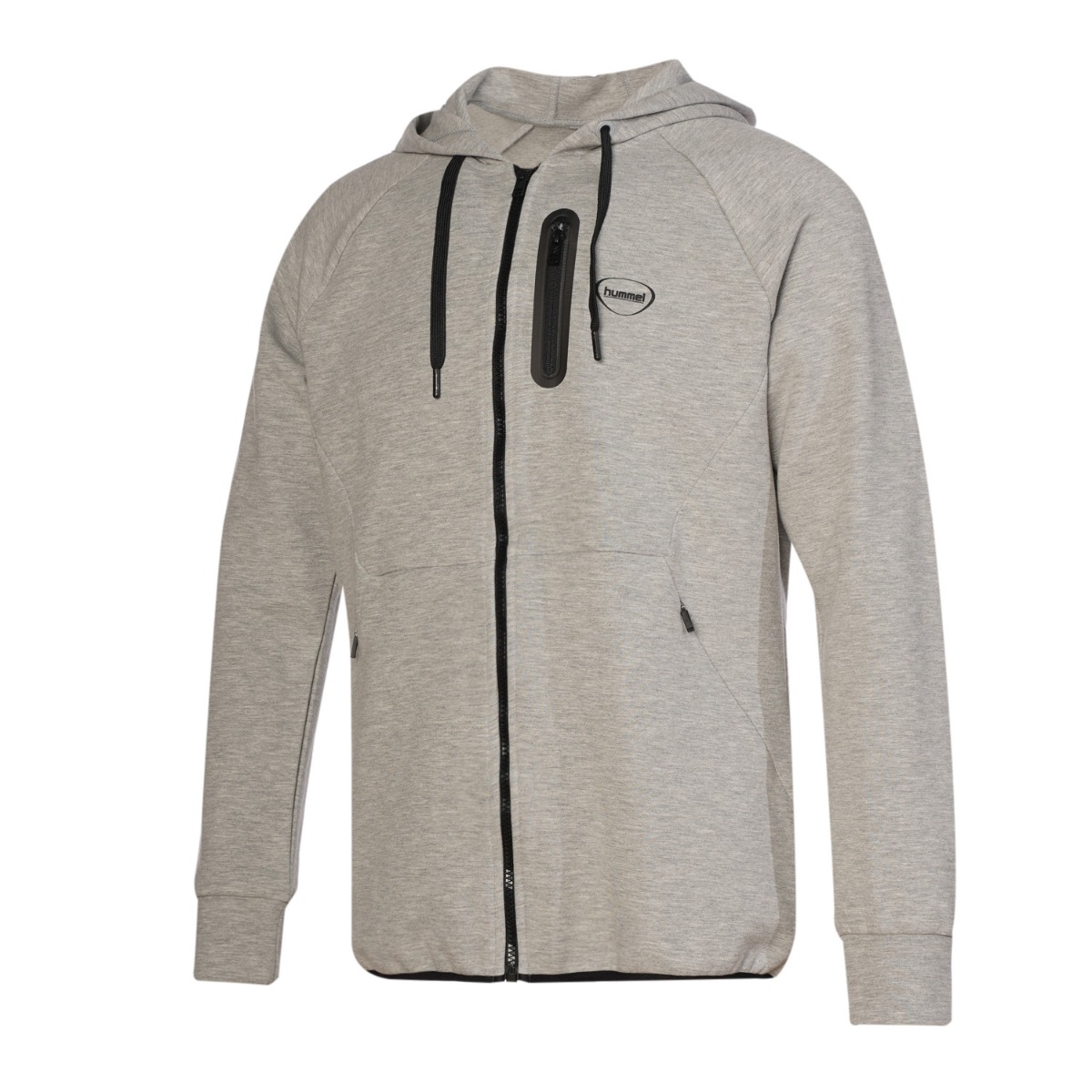 Hummel Nova Gri Kapüşonlu Erkek Fermuarlı Sweatshirt Hırka