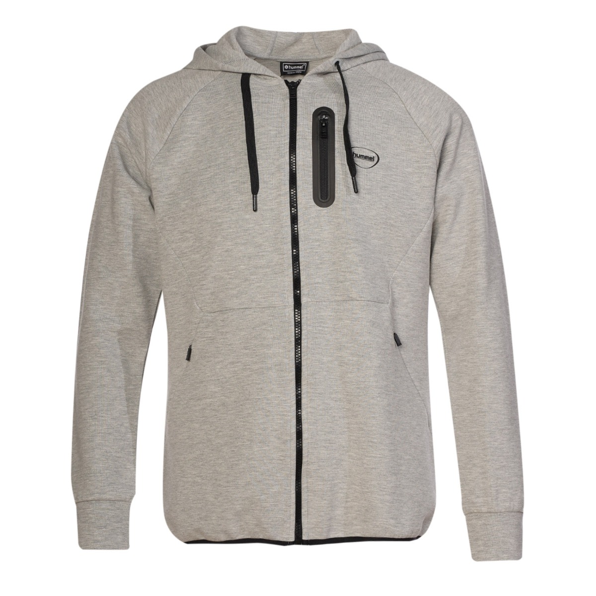 Hummel Nova Gri Kapüşonlu Erkek Fermuarlı Sweatshirt Hırka görsel 2