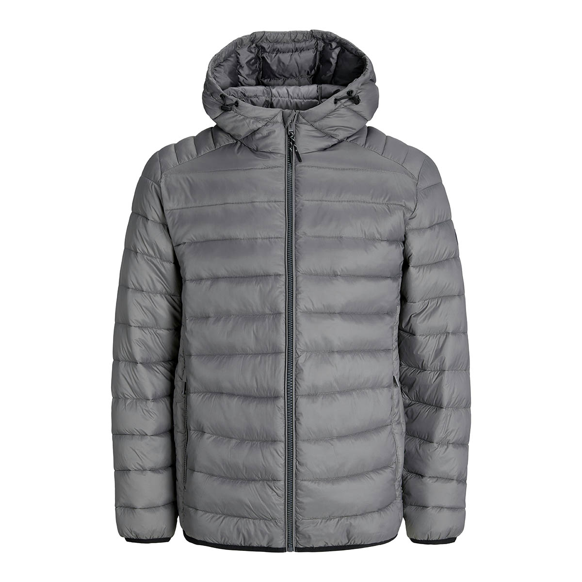 Jack & Jones Bradley Light Puffer Hood Erkek Gri Kapüşonlu Şişme Mont