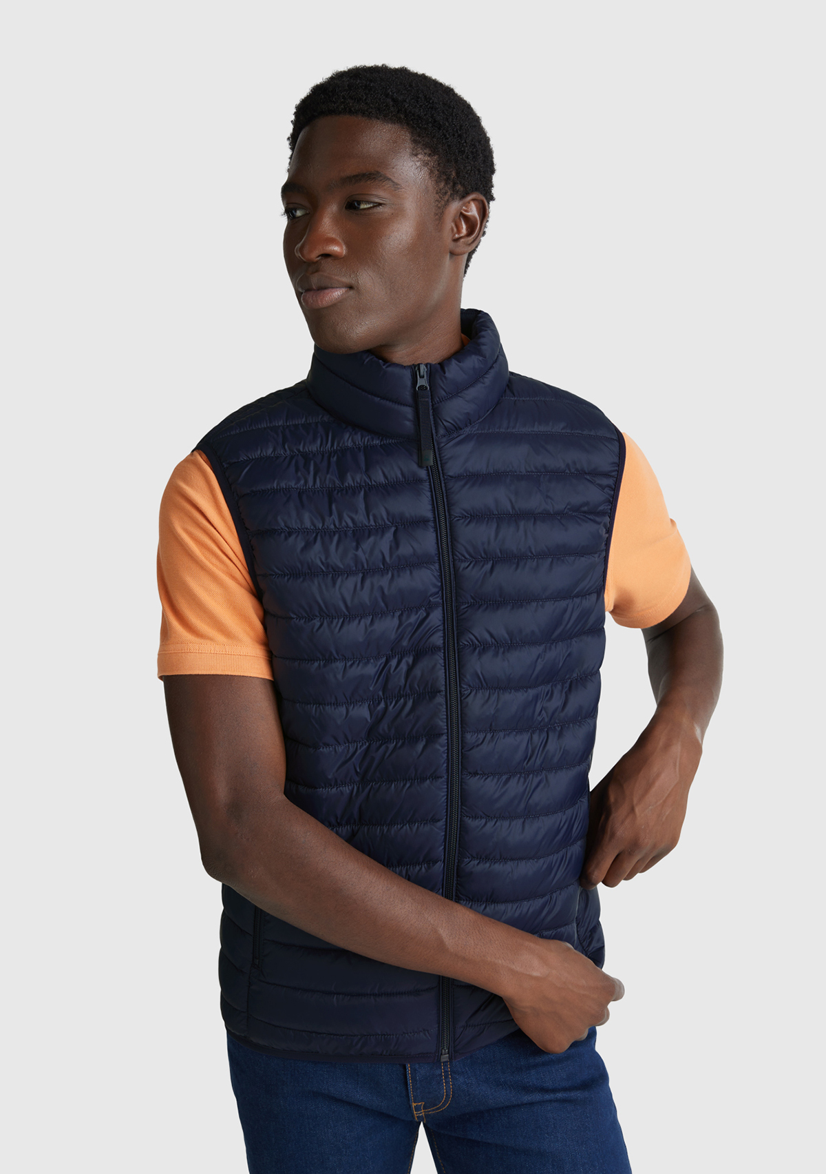 United Colors Of Benetton Erkek Lacivert Polyester Dolgulu Regular Fit Yelek