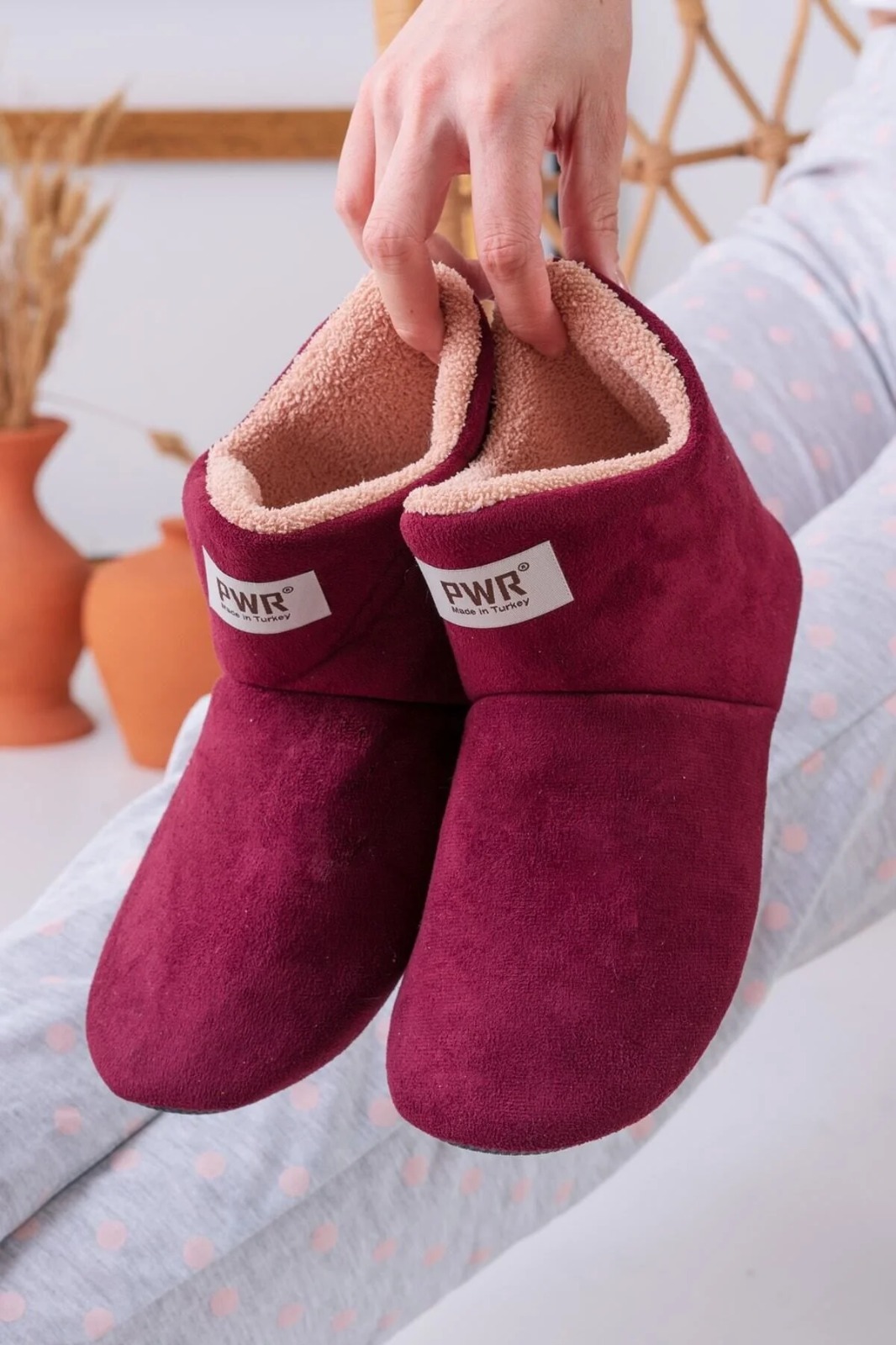 Slipcat Unisex Içi Yünlü Ev Pandufu Ev Botu Ev Ayakkabısı