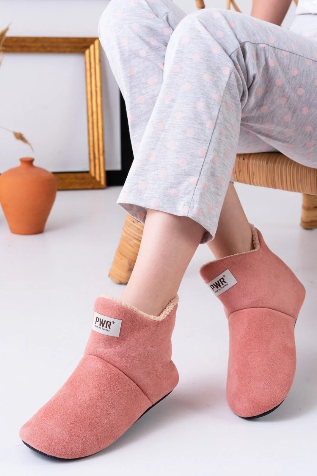 Slipcat Unisex Içi Yünlü Ev Pandufu Ev Botu Ev Ayakkabısı