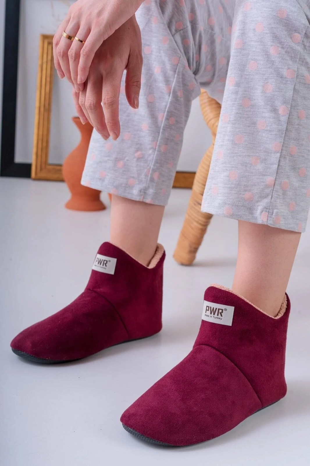 Slipcat Unisex Içi Yünlü Ev Pandufu Ev Botu Ev Ayakkabısı görsel 2