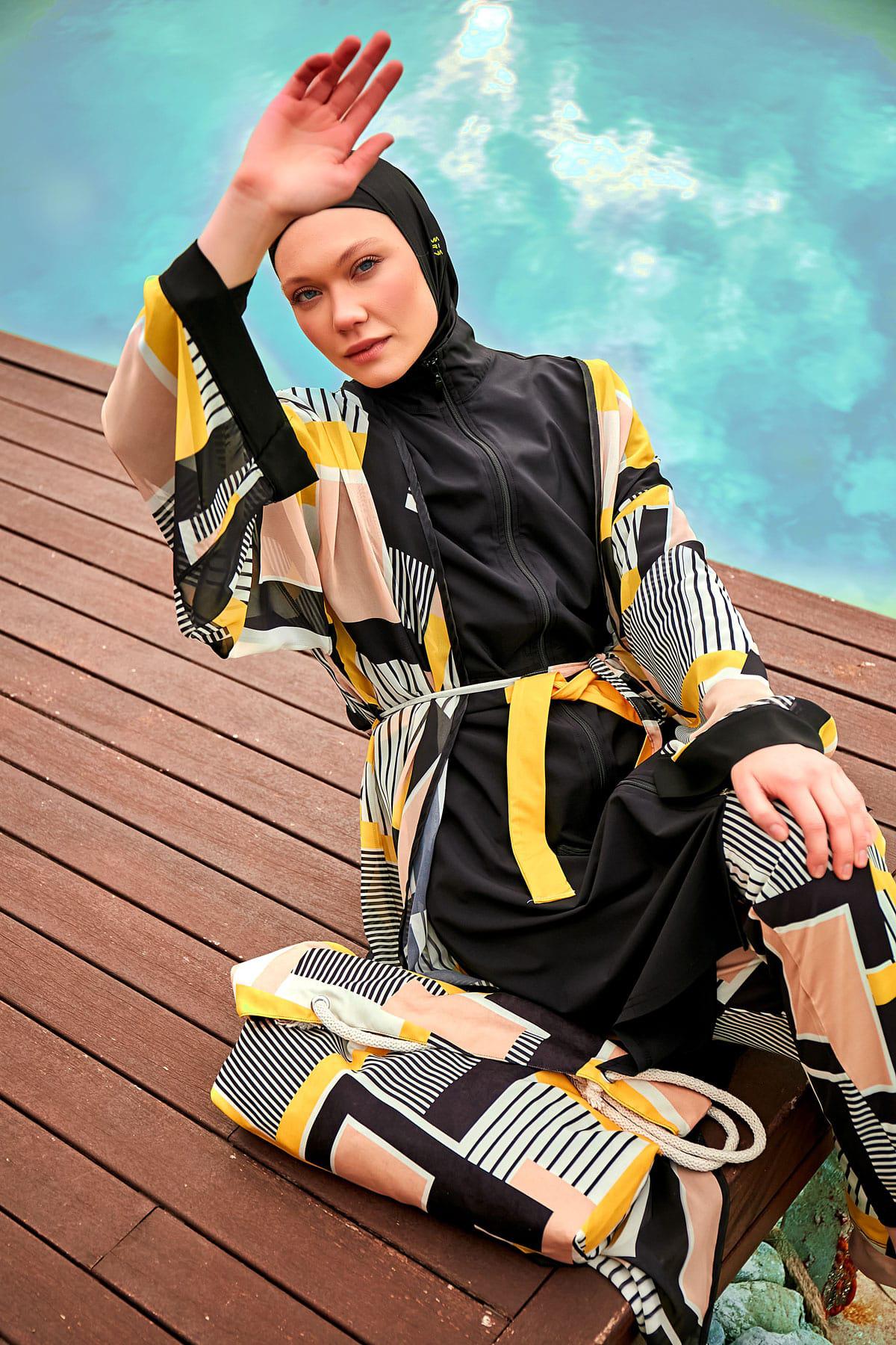 Marina Desenli Siyah PAREO görsel 2