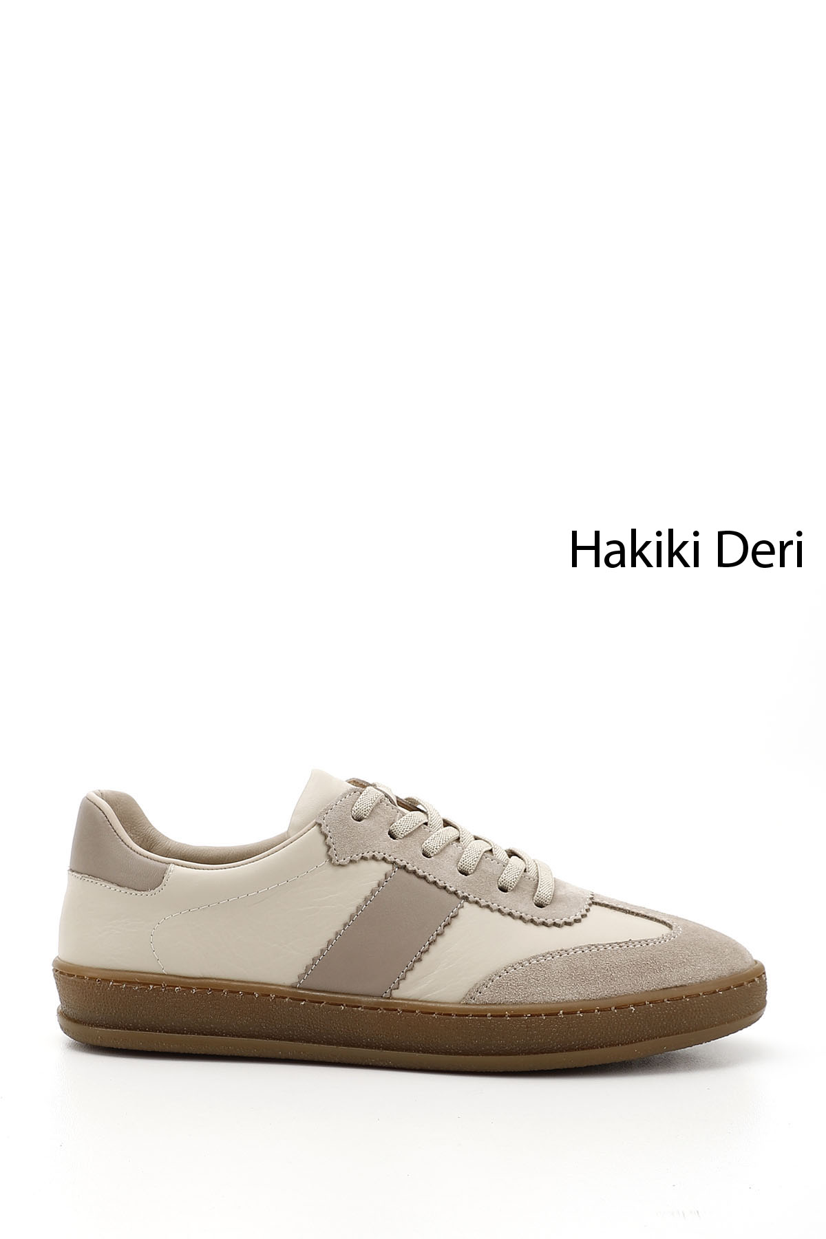 GÖNDERİ(R) Kadın BEJ-CAMEL Bağcıklı Hakiki Deri Sneaker