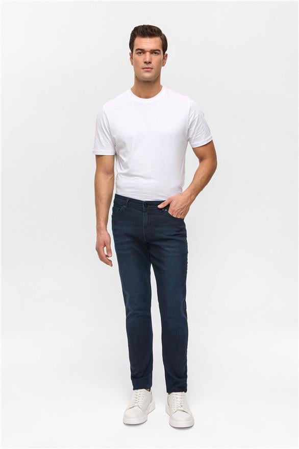Süvari Mavi Slim Denim Jean Pantolon
